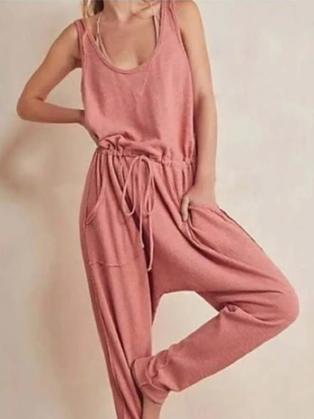 Free People Intimately On a Cloud Cotton Harem Jumpsuit in